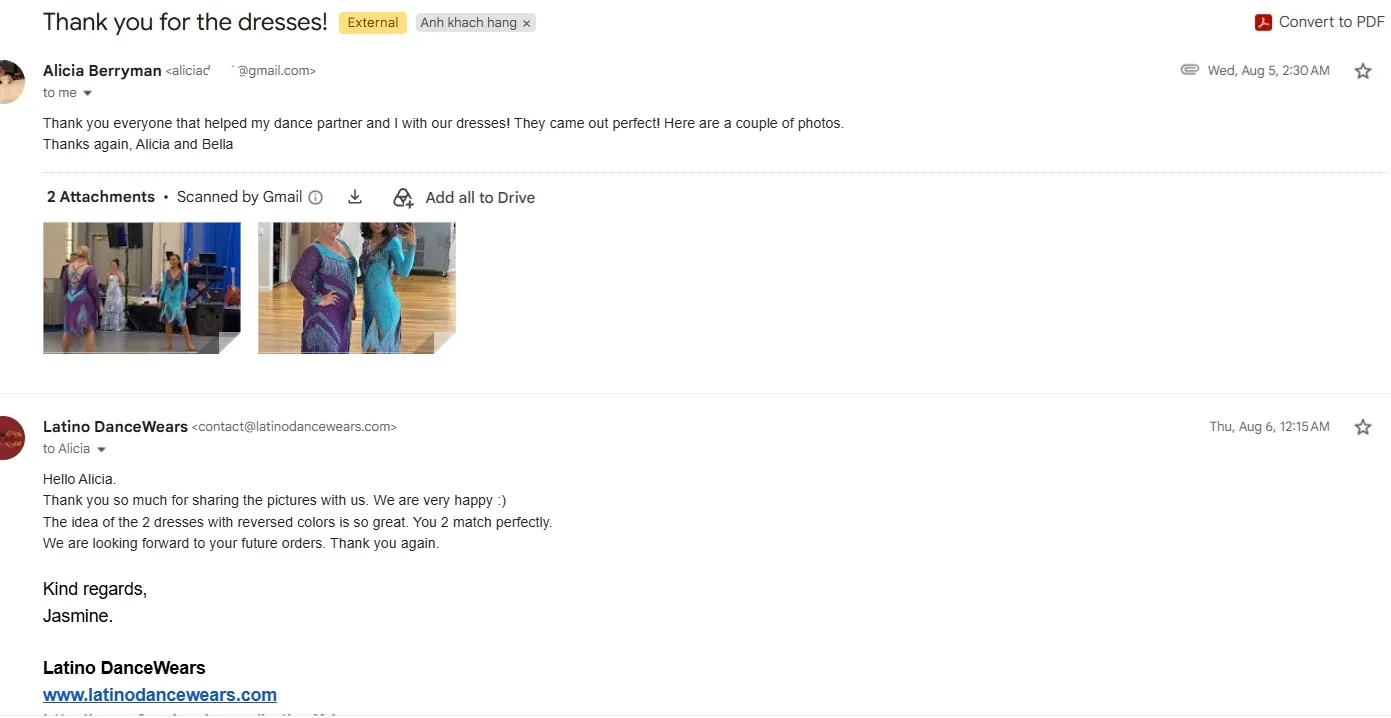 Email feedback from Alicia Berryman with part of the email address hidden