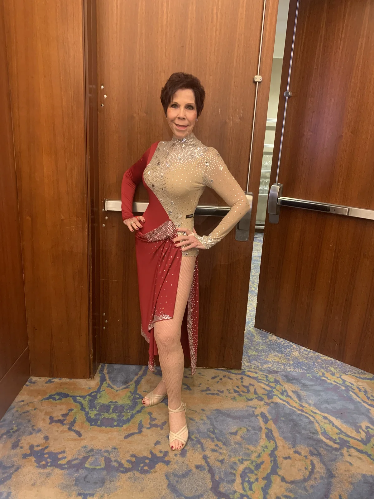 Barbara Millington wearing Latino Dancewears