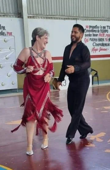 Christine Jackson wearing Latino Dancewears