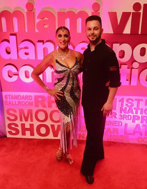 Leslie Sokol wearing Latino Dancewears