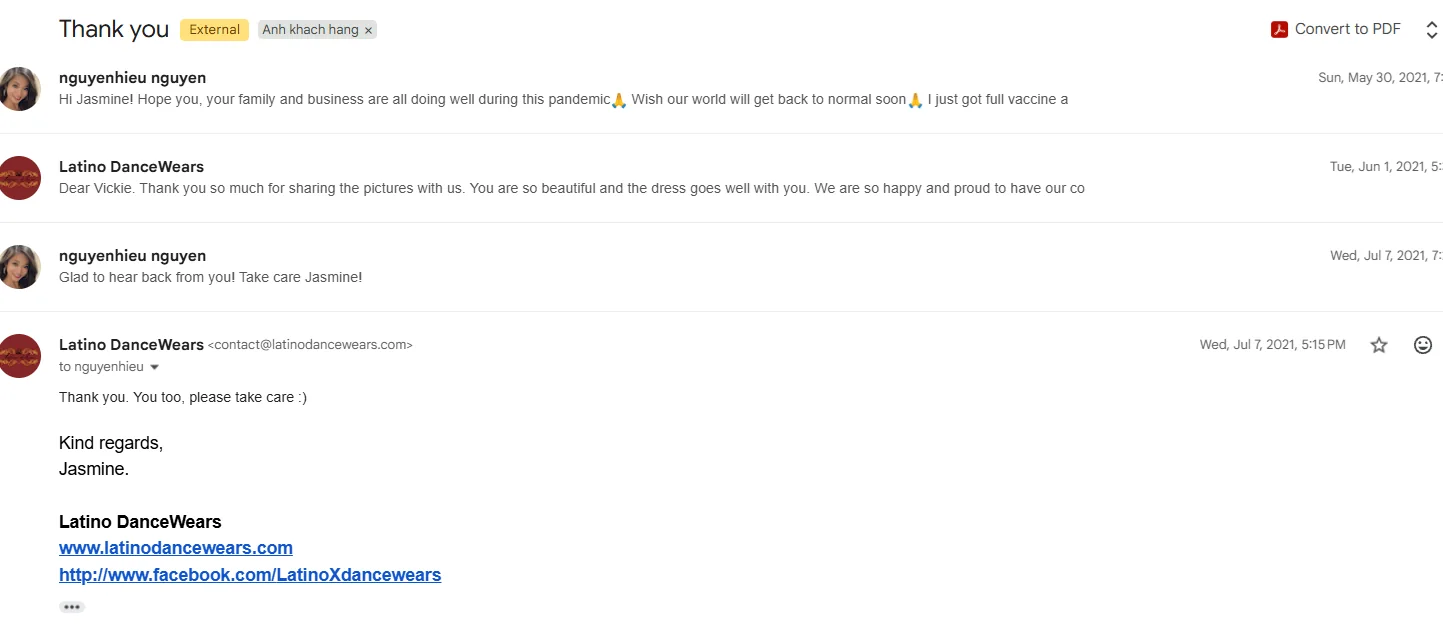 Email feedback from Nguyen Hieu with part of the email address hidden