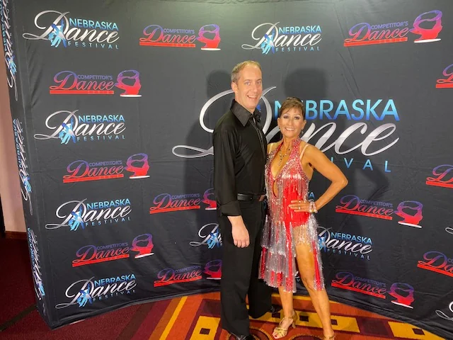 Patricia Thompson wearing Latino Dancewears
