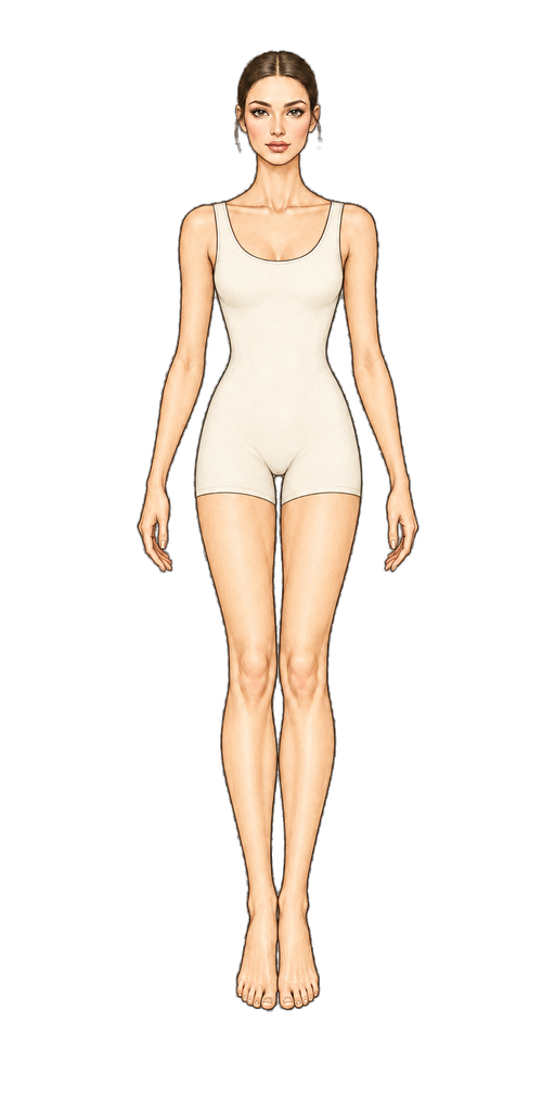 Women fashion sketch mannequin front view