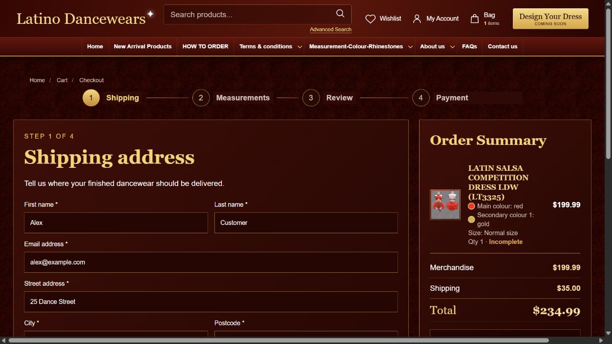 V2 checkout shipping address form