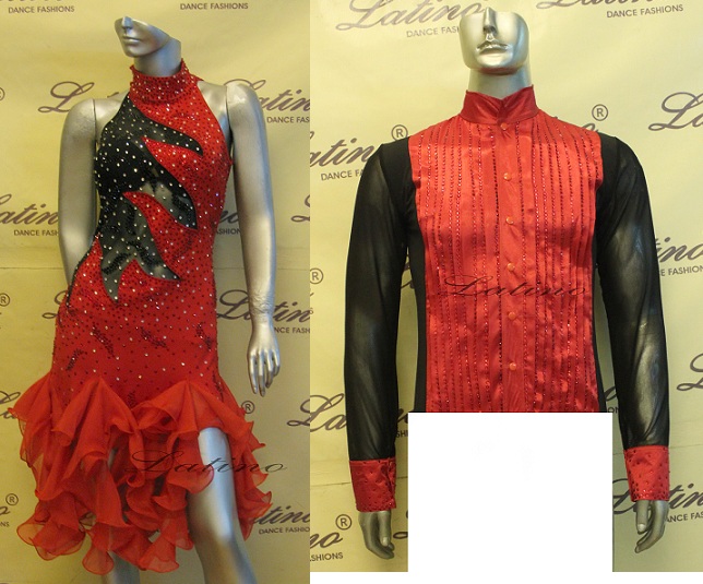LATIN SALSA COMPETITION FOR COUPLE DRESS-SHIRT LDW (VL169B/B106C)