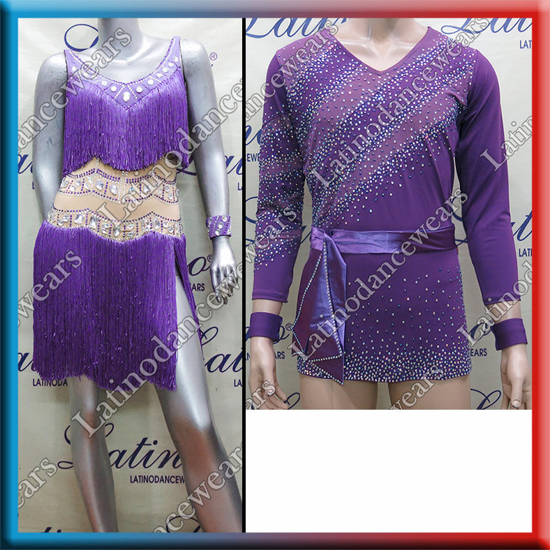 LATIN SALSA COMPETITION FOR COUPLE DRESS-SHIRT LDW (LT792A/B323A)