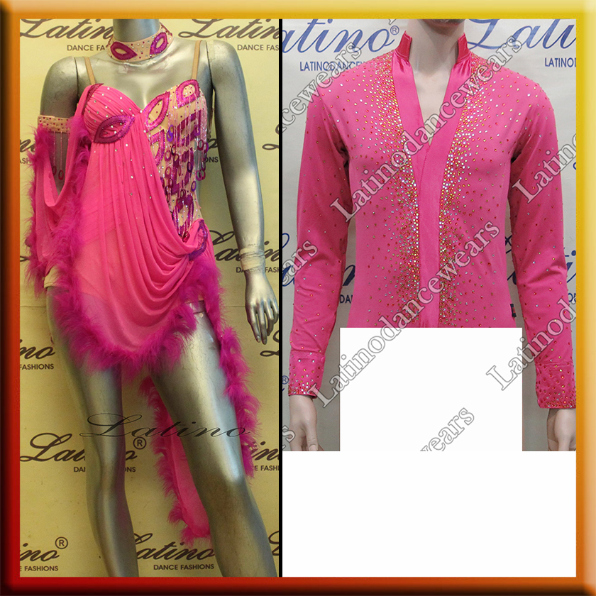 LATIN SALSA COMPETITION FOR COUPLE DRESS-SHIRT LDW (LS86A/B232D)
