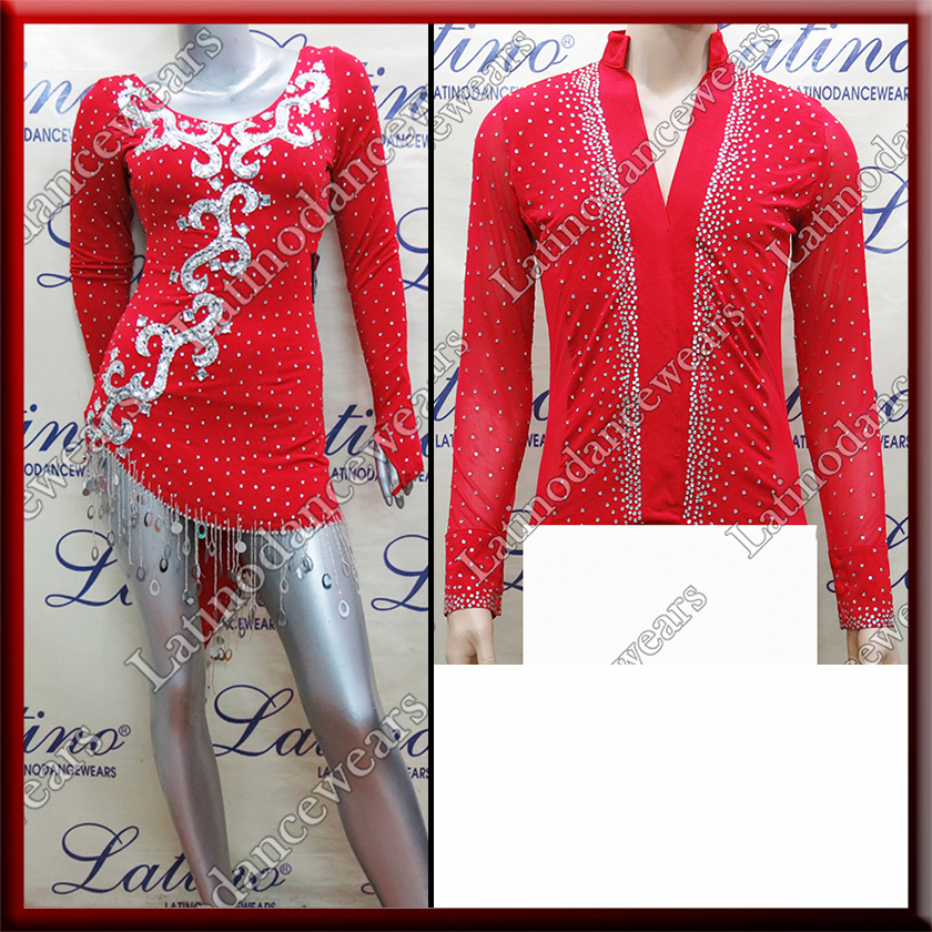 LATIN SALSA COMPETITION FOR COUPLE DRESS-SHIRT LDW (LS121A/B232B)