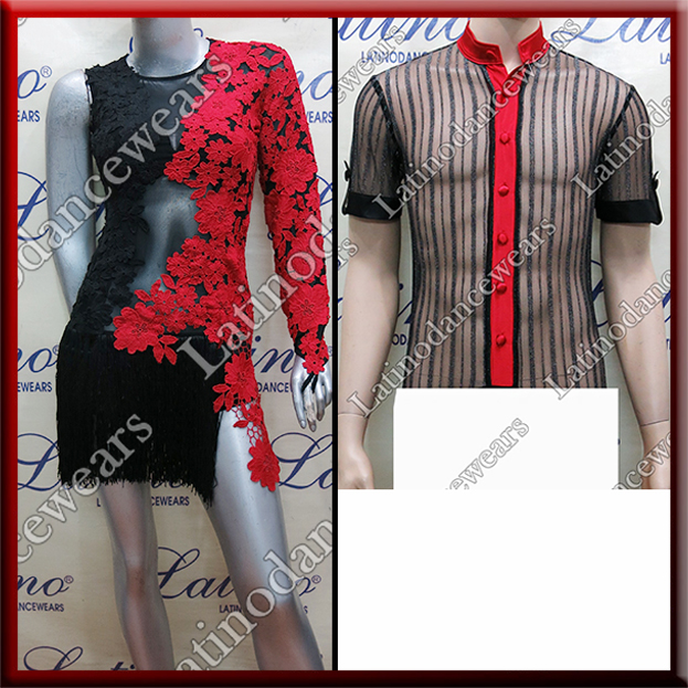 LATIN SALSA COMPETITION FOR COUPLE DRESS-SHIRT LDW (LT954A/B255)