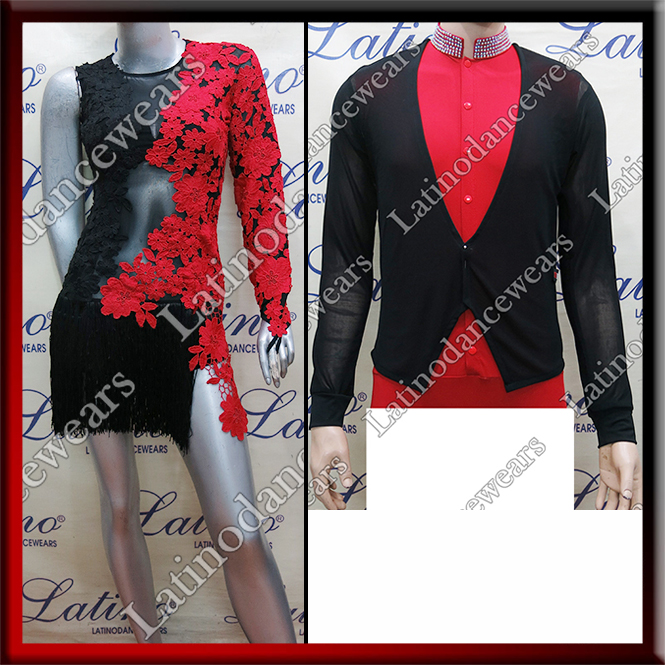 LATIN SALSA COMPETITION FOR COUPLE DRESS-SHIRT LDW (LT954A/B346)