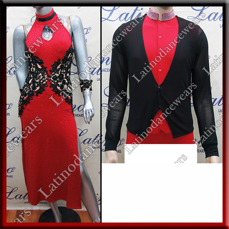 LATIN SALSA COMPETITION FOR COUPLE DRESS-SHIRT LDW (VL489A/B346)