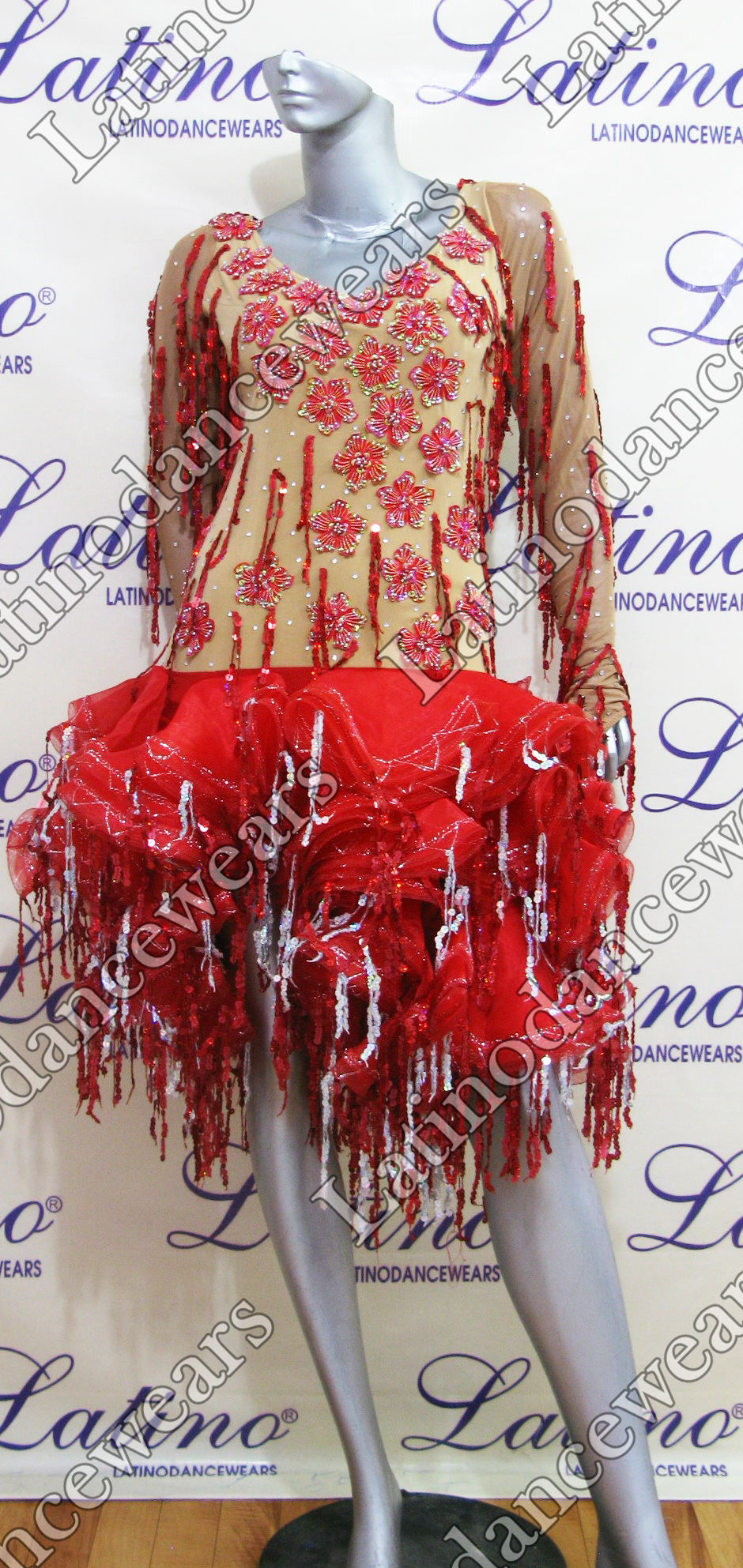 LATIN SALSA COMPETITION DRESS LDW SIZE M (LS216)