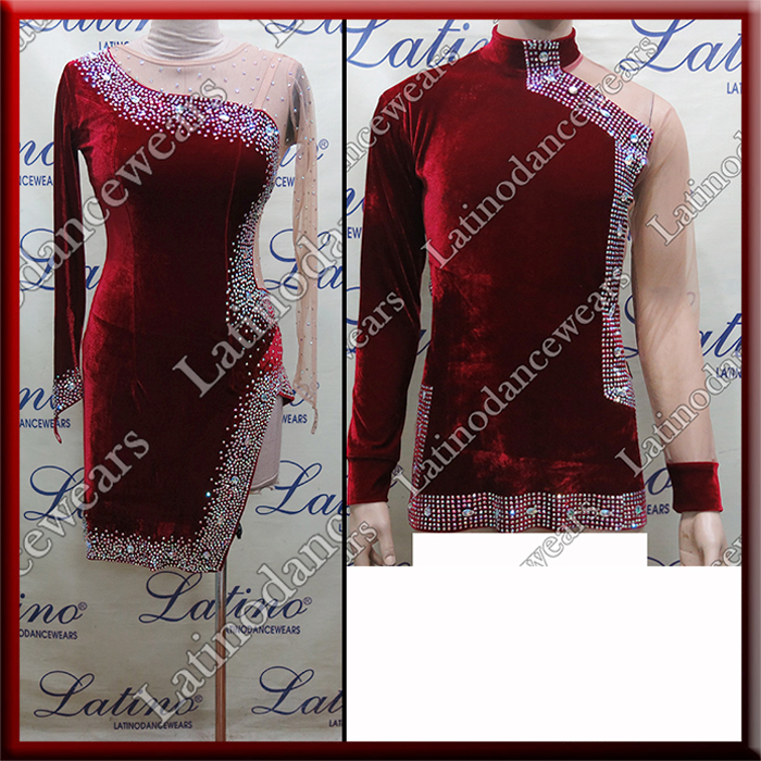 LATIN SALSA COMPETITION FOR COUPLE DRESS-SHIRT LDW (LT1004B/B309C)