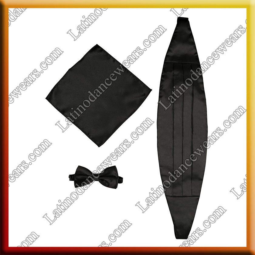 MAN LATIN SALSA BALLROOM BELT, BOW TIE AND POCKET SQUARE (MC18)