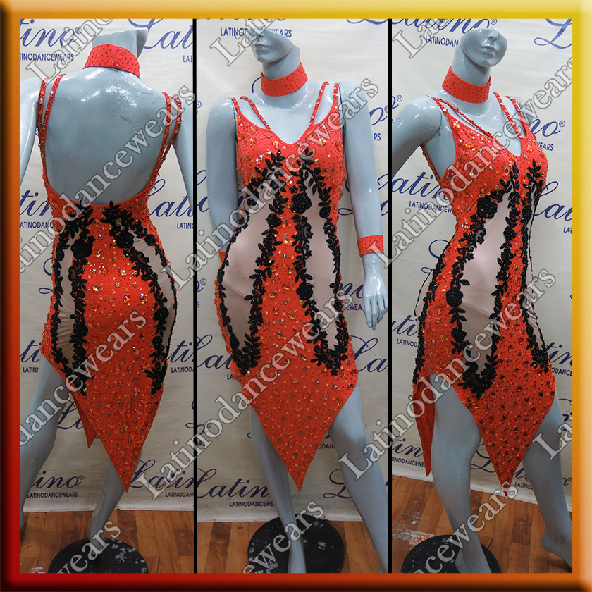 LATIN SALSA COMPETITION DRESS LDW SIZE M (VL523)