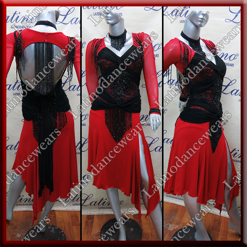 LATIN SALSA COMPETITION DRESS LDW SIZE M (VL611)