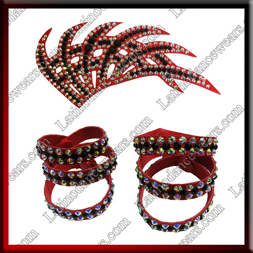 WOMAN LATIN SALSA BALLROOM SET BRACELETS + HAIR DECORATION (WA1)