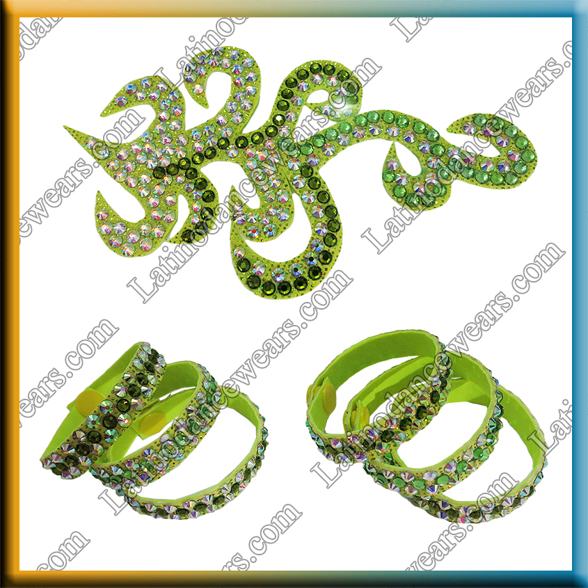 WOMAN LATIN SALSA BALLROOM SET BRACELETS + HAIR DECORATION (WA2)