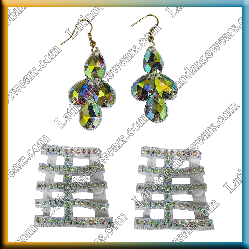 WOMAN LATIN SALSA BALLROOM SET BRACELETS + EARINGS (WA3)