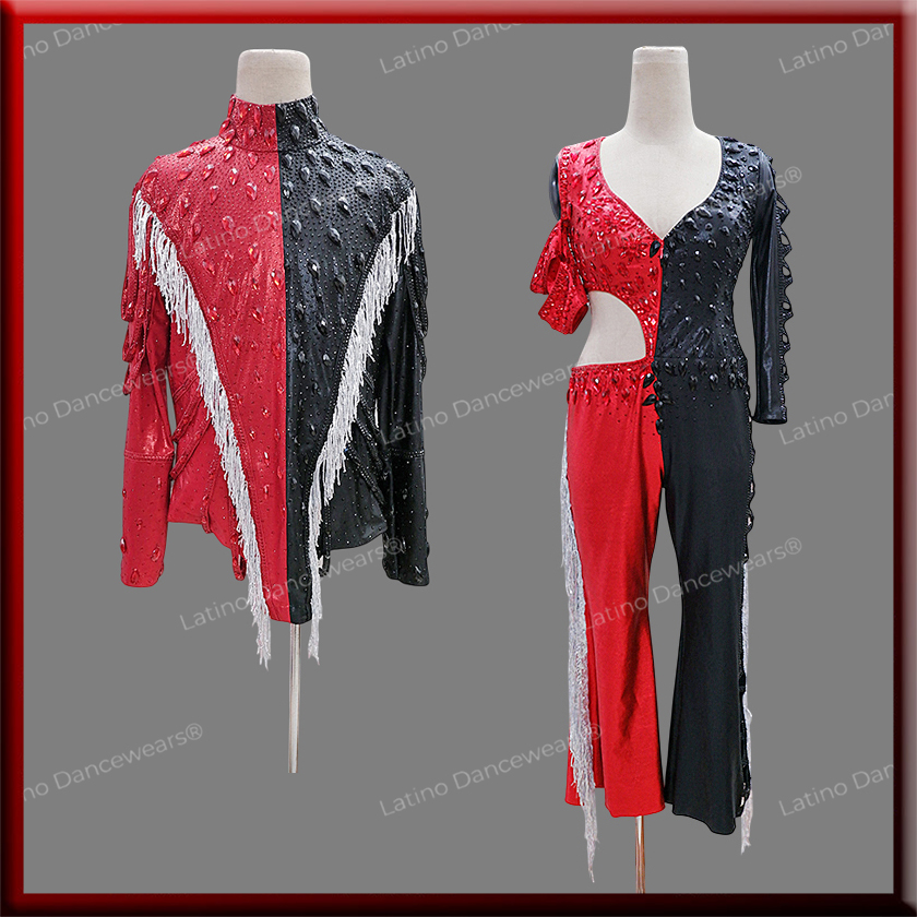 LATIN SALSA COMPETITION FOR COUPLE CATSUIT-SHIRT LDW (LS560/BS54)